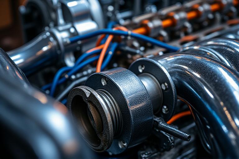 Coche deportivo en banco de pruebas de motor